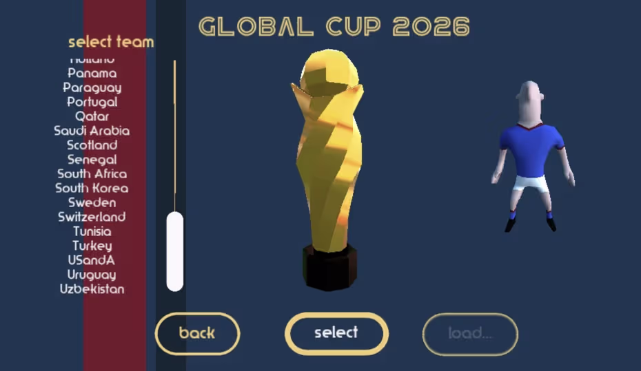 Select from dozens of national teams in the World Cup 26 tournament mode